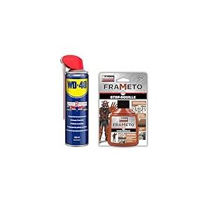 WD-40 &bull; Produit Multifonction Tous M&eacute;taux &bull; 450 ml + Rubson Frameto Stop-Rouille coloris noir, 90 ml