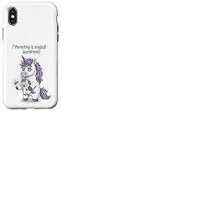 &Ecirc;tre Parent est Parfois Magique &ndash; Licorne fatigu&eacute;e Coque pour iPhone X/XS
