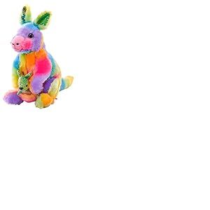 Wild Republic Rainbowkins Kangourou, Peluche, 30 cm, Jouet en Peluche, Remplissage en Bouteilles d'eau Recyclées Filées