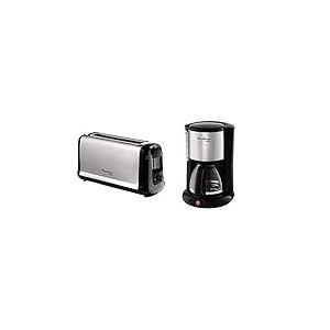 MOULINEX Subito inox Grille pain 1 longue fente toaster Thermostat 7 positions Décongelation & MOULINEX Cafetières filtre SUBITO inox 10/15 Tasses Machine à café cafetière électrique Cafetière 1.25L
