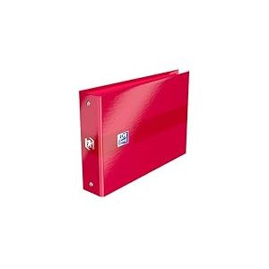 OXFORD Classeur Color Life A5 à l'italienne Dos 35mm 2 Anneaux Ronds Couverture Carte Pelliculée Rouge