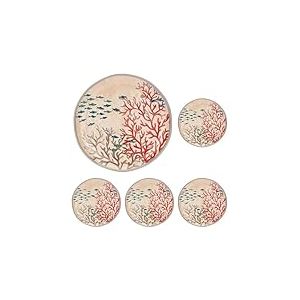 Sea Life by Rose & Tulipani Rose and Tulipani Lot de 10 assiettes plates 100% m&eacute;lamine Beige 27 cm