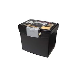 Storex Bo&icirc;te de rangement portable avec couvercle translucide avec loquet Taille lettre Unit&eacute; gris