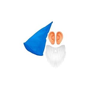 W WIDMANN MILANO Party Fashion - Ensemble de costume de nain, 3 pi&egrave;ces avec bonnet, barbe et oreilles, accessoire de costume pour carnaval