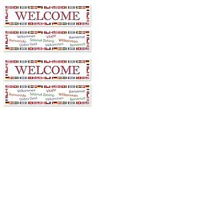 Beistle, Lot de 4 bannières de bienvenue internationales, 38,1 x 15,2 m