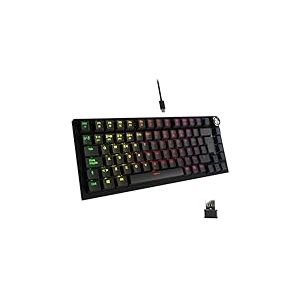 Newskill Pyros Pro teclado Gaming 75% RGB inal&aacute;mbrico/Bluetooth/Cable Outemu Red Hotswap - Color Negro