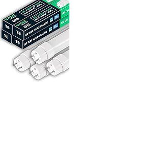 V-TAC Lot de 4 tubes LED 120 cm avec culot G13 18 W &ndash; 1850 lumens &ndash; Puce Samsung &ndash; Tubes LED pour plafond, mur, garage, magasin &ndash; Tube LED forme T8 &ndash; Remplacement n&eacute;on &ndash; Lumi&egrave;re blanche froide 6500 K