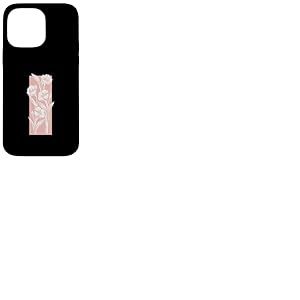 Motif à rayures et fleurs de pêche Coque pour iPhone 14 Pro Max