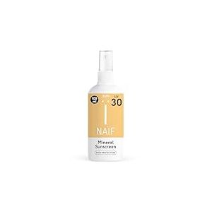 Naïf Spray solaire minéral- Pour toute la famille - SPF 30 - Résistant à l'eau - Sans microplastiques, sans huiles minérales - Testé dermatologiquement - 100 ml
