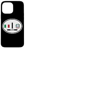 Autocollant ovale pour voiture avec drapeau et blason Italie Coque pour iPhone 13 Pro Max
