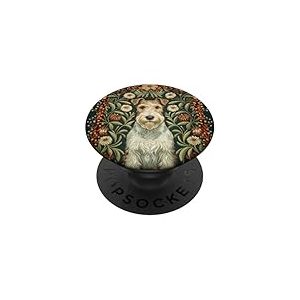 Fox Terrier en Fil de Fer &agrave; la William Morris PopSockets PopGrip Adh&eacute;sif
