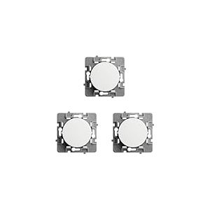 Debflex - Casual Evo - Interrupteur Va et Vient - Interrupteur Mural Rond 10A - Design Sobre - Facile &agrave; Installer - ABS - Installation Encastr&eacute;e - Blanc - 76 x 76 x 34 mm (Lot de 3)