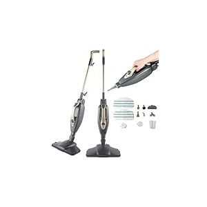 Beldray BEL01732TTVDE, Titanium 14 en 1 Steam Cleaner Mop-Multipurpose Handheld Steamer, 350ml, Flexi Hinge, Chemical-Free, Window Cleaner, Extra Nozzles and Mop Pads Included, 1300W, Seize If Grey