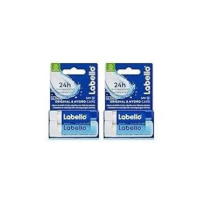 LABELLO Original & Hydro-Care (1 x 5,5 ml), Baume à lèvres enrichi en huiles naturelles et à la texture onctueuse & Soin des lèvres FPS 15 hydratation longue durée pendant 24H (Lot de 2)