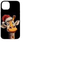 Costume de Girafe Souriante avec Chapeau de No&euml;l Coque pour iPhone 14 Plus