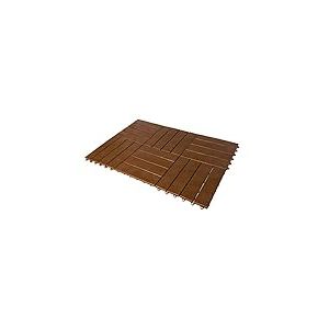 UPP dalles extérieures de jardin, terrasse, piscine, balcon I Avec système de clips I dimensions : 30 x 30 cm par dalle I Effet bois I En plastique résistant aux intempéries I 6 pièces I 0,54 m²