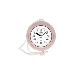 MPM Quality Horloge de Salle de Bain Design en Plastique, Mouvement à Quartz, étanche, 3 à 5 ATM, Rose, Ø 135 mm, Convient également pour l'extérieur et comme Horloge de Salle de Bain, Horloge de