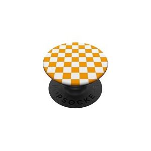 Joli Damier à Carreaux Orange Clair PopSockets PopGrip Adhésif