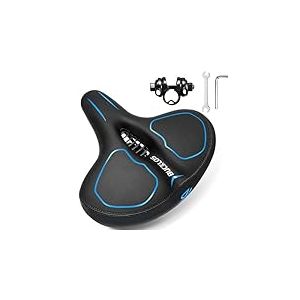 BUCKLOS Coussin de siège de vélo Extra Large et Confortable en Mousse Souple pour Homme et Femme - pour vélo d'appartement, Peloton, vélo électrique, vélo Stationnaire, vélo d'appartement