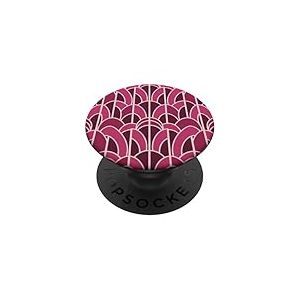 Art Deco Geometric Pattern Pink Magenta Maroon Style PopSockets PopGrip Adh&eacute;sif