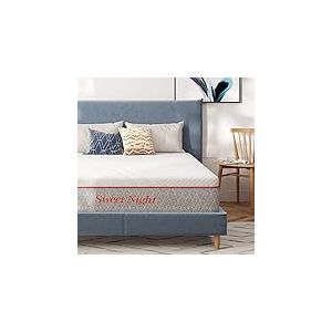 Sweetnight Matelas 135x190 R&eacute;versible M&eacute;moire de Forme en Gel, Mousse 135x190, &Eacute;paisseur 22 cm, Matelas 1 personne D&eacute;houssable, Orange, Ferme, Confortable et Durable, Maxi