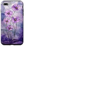 Cosmos Naissance Octobre Fleur Fleur Colorée Violet Coque pour iPhone 7 Plus/8 Plus