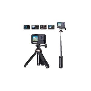 K&F Concept Trépied à Selfie 33cm, Mini Trépied avec Pôle Télescopique, Perche Selfie Portable, Selfie Stick Compatible avec Go Pro Hero 13,12,11,10, DJI Osmo Action 5 Pro, 4,3, Insta 360-MS10