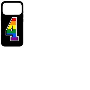 Arc-en-Ciel Num&eacute;ro 4 &Eacute;quipe Junior Sports Uniforme Num&eacute;rot&eacute; Coque pour iPhone 17 Pro