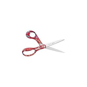 Fiskars Ciseaux X Iittala avec Design Taika, droitiers, longueur 21 cm, lames en acier inoxydable, Taika rouge, dans une boîte chic, 1071494