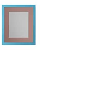 FRAMES BY POST Cadre Photo Bleu de 1,9 cm avec Passe-Partout Rose 50,8 x 40,6 cm, Taille de l'image 38,1 x 25,4 cm, Verre en Plastique