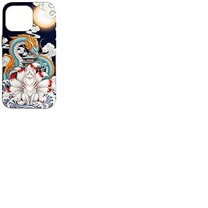 Pagode du Dragon Renard Kitsune &agrave; Neuf queues Japonaise Coque pour iPhone 16 Pro