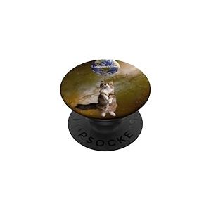 Chat Terre Ballon Galaxie Cosmic Fun PopSockets PopGrip Adh&eacute;sif