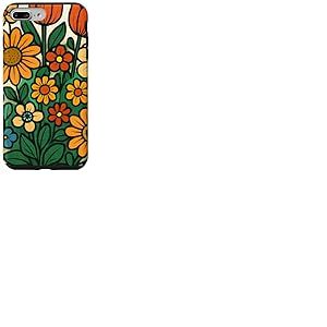 Fleur Florale botanique Vintage Moderne du Milieu du si&egrave;cle Coque pour iPhone 7 Plus/8 Plus