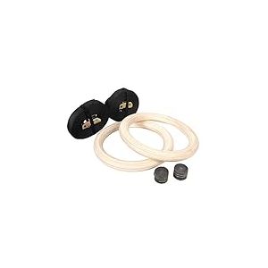 CCLIFE Anneaux Gymnastique en Bois, Réglables Exercice Fitness Anneaux en Bois 28 mm, avec 2* Bandes en Nylon 4.5m,Athletic Gym Rings pour Gym Domicile Bureau, Color:Anneaux de Gymnastique