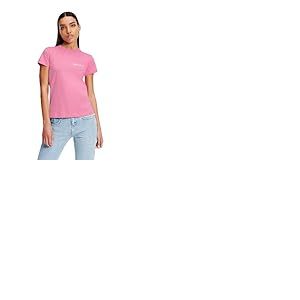 KARL LAGERFELD JEANS Femme T-Shirt Slim À Manches Courtes Essentail avec Petit Logo Coupe Slim, Violet, S