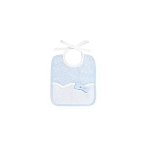 Filet - Bavoir R&eacute;alis&eacute; en Piquet de Coton Imprim&eacute; &Eacute;toiles avec Insert en Toile Aida &agrave; Broder, Id&eacute;al pour les B&eacute;b&eacute;s, 100% Made in Italy, Couleur Rose et Blanc