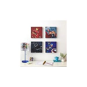Idea Nuova Marvel Avengers Lot de 4 toiles murales pour enfant 27,9 x 27,9 cm