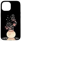 Lanterne Automne Feuilles Érable Art Japonais Minimal Coque pour iPhone 15