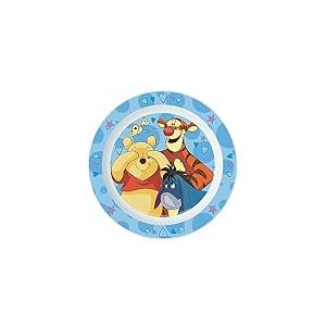 p:os 33546088 - Assiette pour Enfant Winnie l'ourson - Diamètre : Environ 22 cm - Assiette en Plastique réutilisable - Incassable - Plat - Multicolore