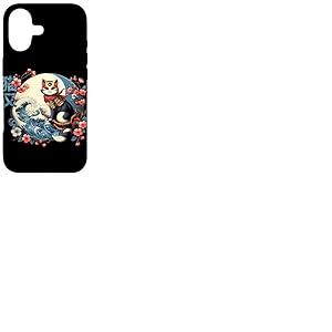 Chat Folklore Japonais dans Un Design r&eacute;tro Arbre Sakura esth&eacute;tique Coque pour iPhone 17
