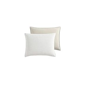 Nautica Parure de lit 3 pi&egrave;ces 100% Coton Confortable et Douce, Durable et Respirante &agrave; Rayures r&eacute;versibles Assorties &ndash; Beige &ndash; Tr&egrave;s Grand lit