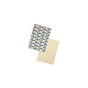 Dexam Retro Spot Lot de 2 torchons en Coton recyclé Bleu Sarcelle