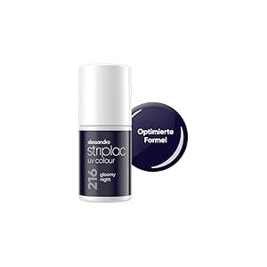 alessandro Striplac UV-Nagellack Gloomy Night - Deckend & Kratzfest bis zu 15 Tage - Leichtes Auftragen - Schonende Abziehtechnologie - Vegan - Blau, 6,5ml