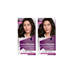 Schwarzkopf - Perfect Mousse - Coloration Cheveux - Mousse Permanente sans Ammoniaque - Masque Soin 96% d'ingrédients d'origine naturelle - Châtain Noir 300 (Lot de 2)