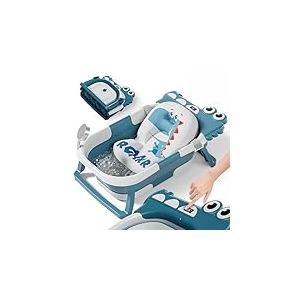 Baignoire Bébé Pliable XXL Avec Coussin De Bain Bebe Et Thermomètre Intégré - Baignoire Enfant Avec Siege De Bain Pour Bebe - baignoire Bebe Sur Pied - Idéal Pour Cadeau De Naissance Fille Ou Garçon
