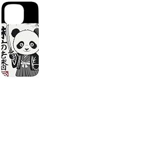 Samurai Panda 未の志香 Calligraphie Japonaise Kawaii Animal Coque pour iPhone 15 Pro