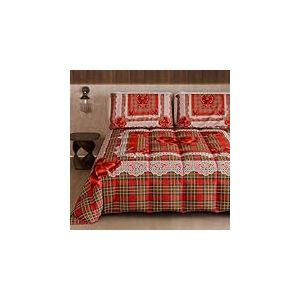 PETTI Artigiani Italiani - Couette Une Place et demie d'hiver, Couette 1 Place et demie, Couette Double Face Couleur Unie et Impression num&eacute;rique n&oelig;ud Tartan, fabriqu&eacute;e en Italie