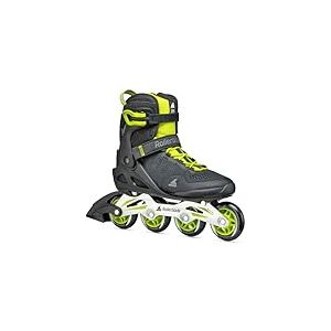 Rollerblade Macroblade 80 Rollers en Ligne pour Homme, Rollers de Fitness, Noir/Citron Vert, 45,5/46