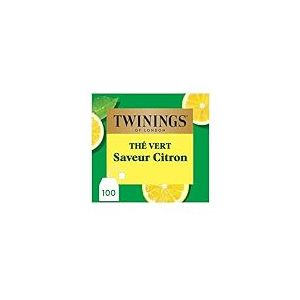 Twinings - Th&eacute; Vert saveur Citron - 100 Sachets - &agrave; D&eacute;guster Chaud ou Froid