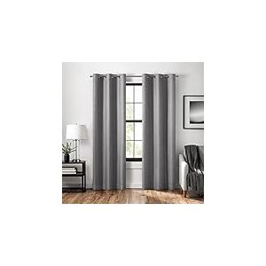 Eclipse Welwick Rideau de fenêtre occultant à Chevrons avec Fermeture magnétique pour Chambre à Coucher (1 Panneau), 101,6 x 160 cm, Gris Clair